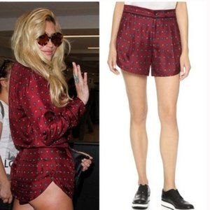 Rag & Bone Maroon Silk Shorts